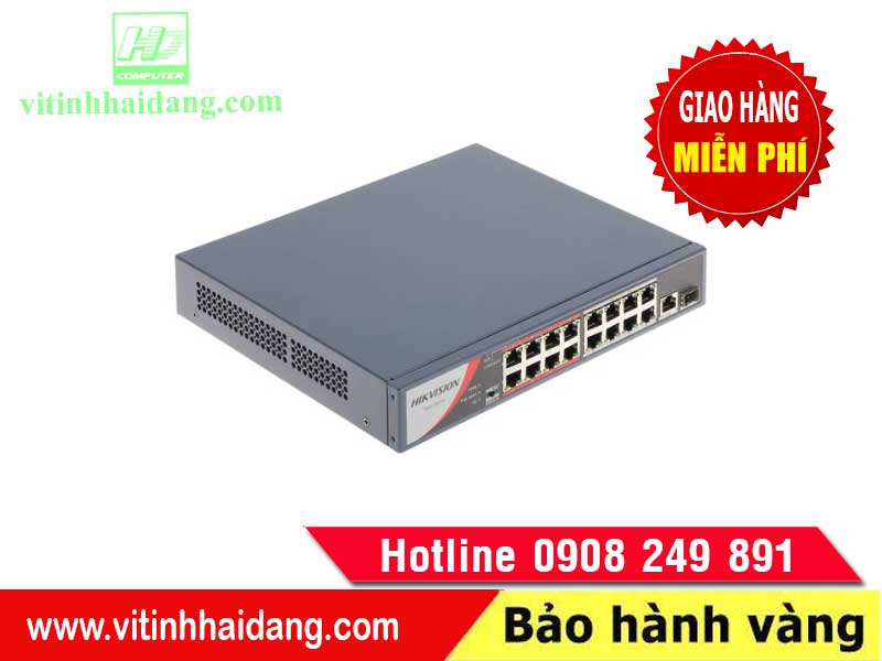 Switch Mạng 16 Cổng PoE 100M Và 1 Cổng Phụ Hikvision DS-3E0318P-E/M(B)