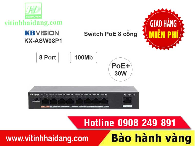 Switch POE 8 Cổng KBVISION KX-ASW08-P